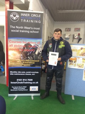 Aaron passed both his mod-1 and mod-2 bike tests First Time with Inner Circle Training and now has a full motorcycle licence (category A2 as he's only 19!)! Well done!