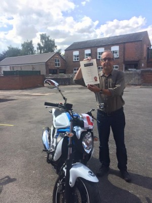 No wonder David looks pleased, he's just got his Inner Circle Training DAS course completion certificate after passing his mod-2 motorcycle test FIRST TIME!