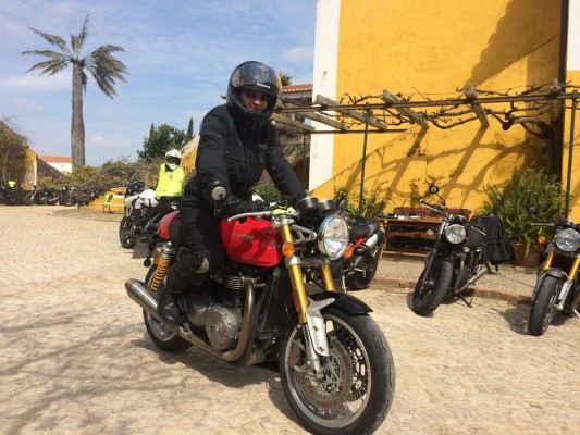 Rob from Youles Triumph Manchester aboard the beautiful Thruxton R - big smile!